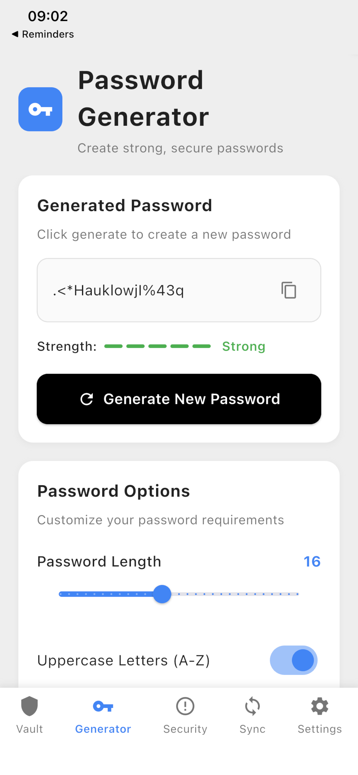 Password generator — iOS