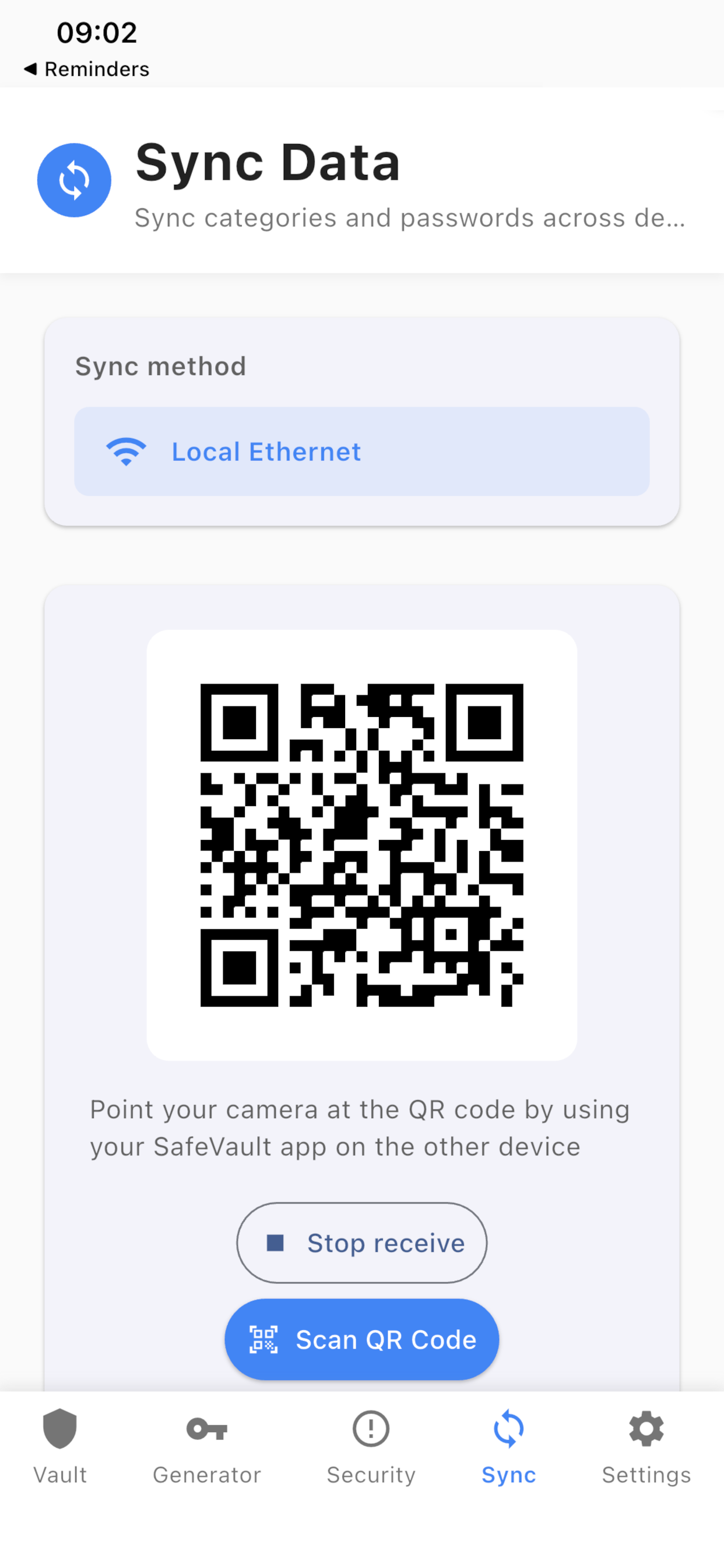 Multi-device sync via local network